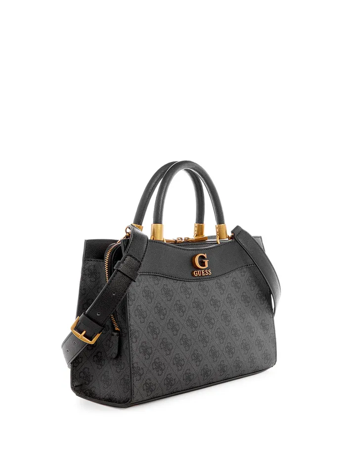 Women Satchel GUESS Coal Logo Nell Small Girlfriend Satchel