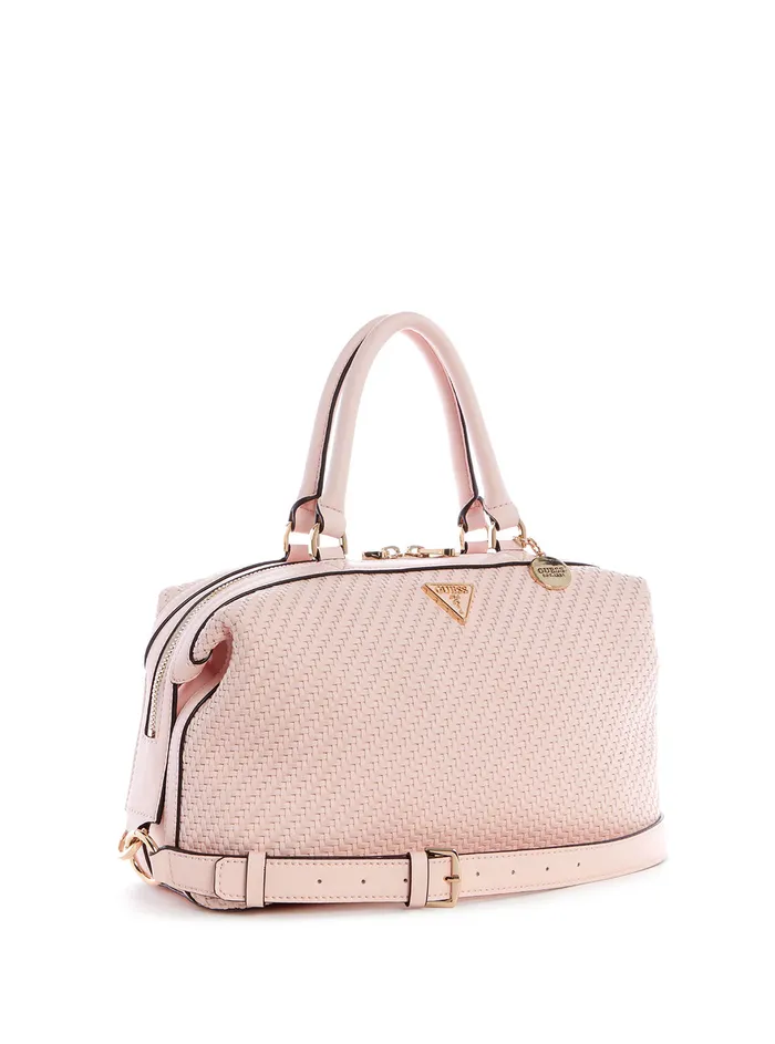 Women Satchel GUESS Pink Woven Hassie Soho Satchel Bag