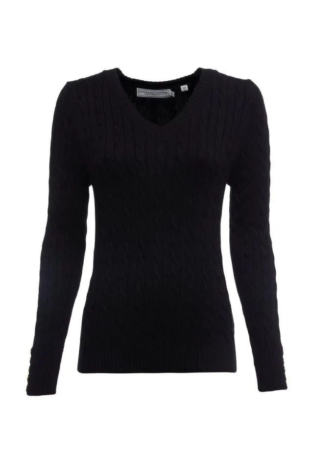 Women Seattle VNeck Knit Black Holland Cooper Knitwear Women Seattle VNeck Knit Black Holland Cooper Knitwear