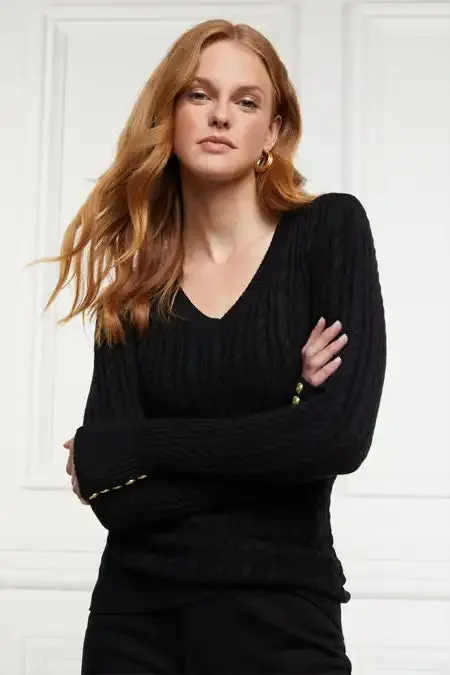 Women Seattle VNeck Knit Black Holland Cooper Knitwear Women Seattle VNeck Knit Black Holland Cooper Knitwear