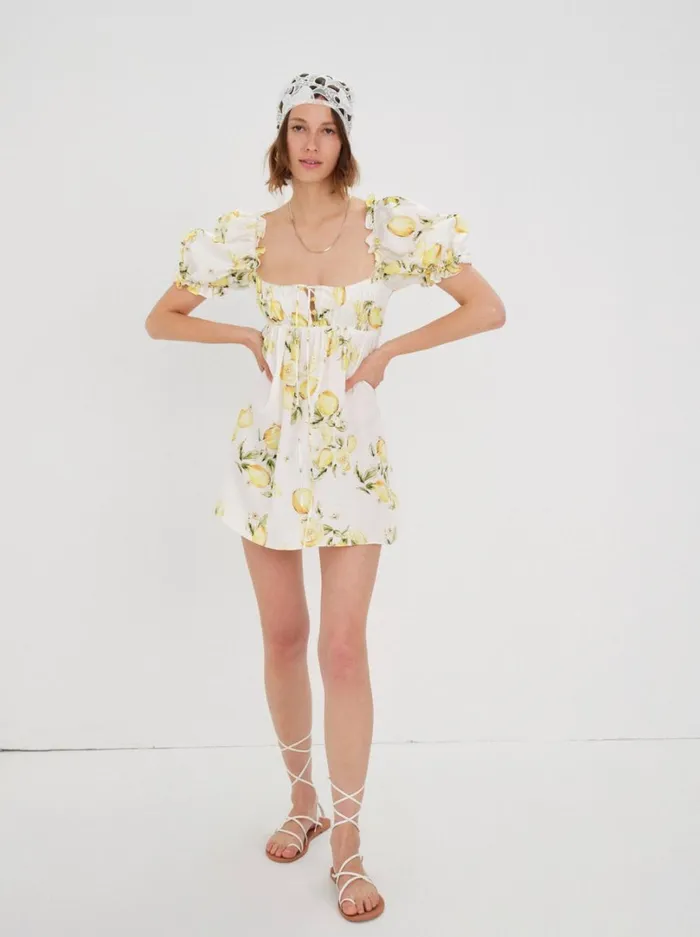 Women Serafina Mini Dress Yellow For Love and Lemons Dresses Women Serafina Mini Dress Yellow For Love and Lemons Dresses