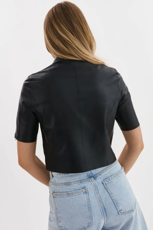 Women SEVANA Reversible Leather Jacket Blacksilver LAMARQUE Leather Jackets Women SEVANA Reversible Leather Jacket Blacksilver LAMARQUE Leather Jackets