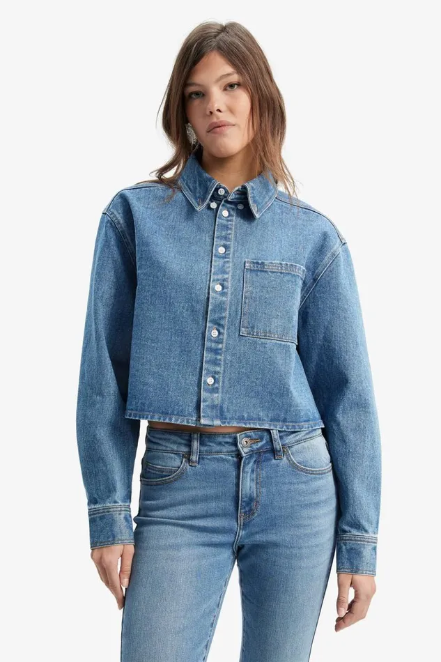 Women Shirts and Blouses Bardot Cairo Denim Shirt In Vintage Blue Vintage Blue Women Shirts and Blouses Bardot Cairo Denim Shirt In Vintage Blue Vintage Blue