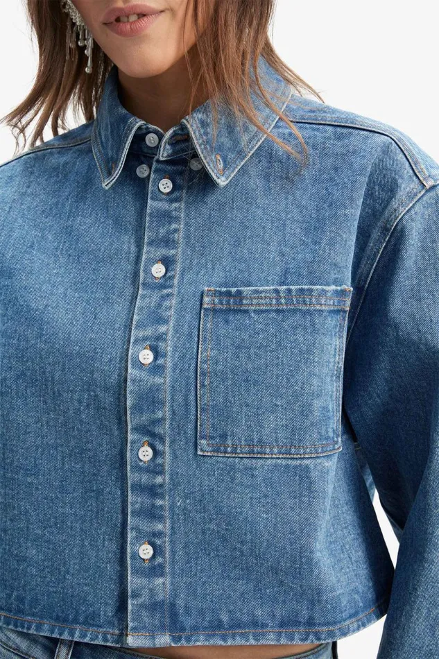 Women Shirts and Blouses Bardot Cairo Denim Shirt In Vintage Blue Vintage Blue Women Shirts and Blouses Bardot Cairo Denim Shirt In Vintage Blue Vintage Blue