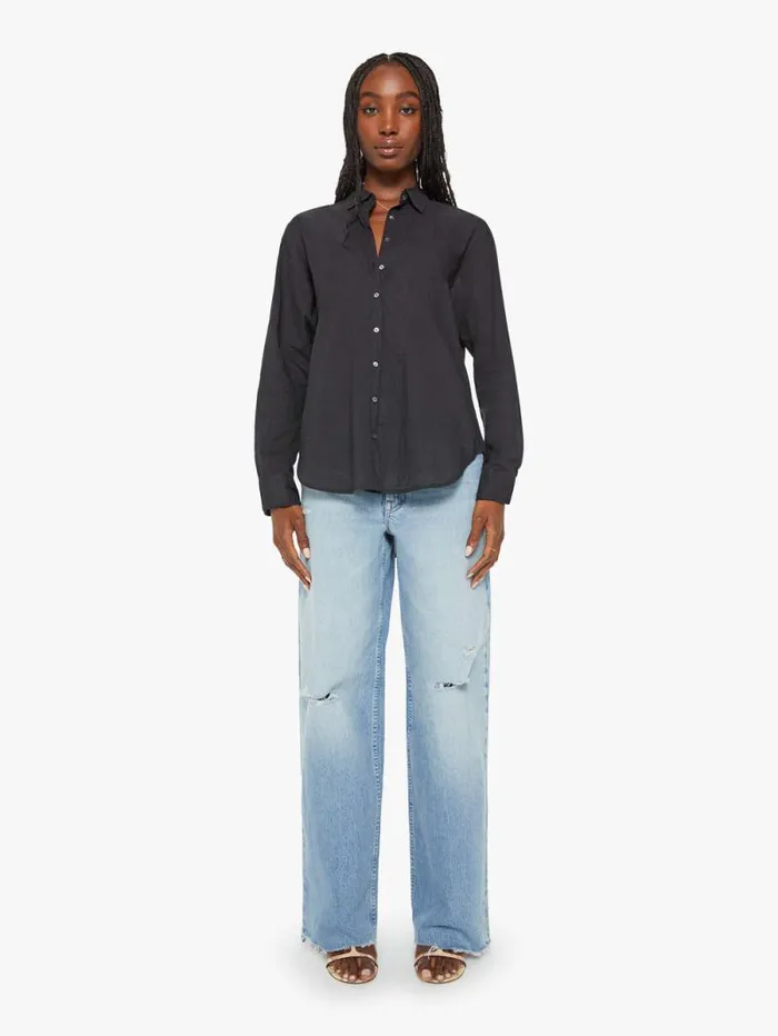 Women Shirts Mother Denim Beau Shirt Black