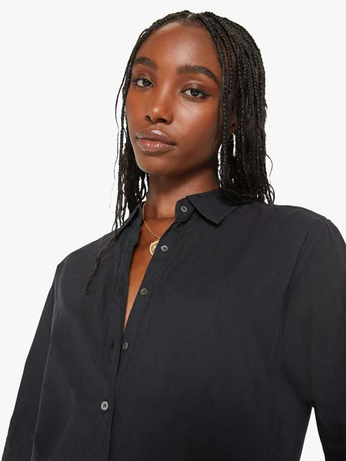 Women Shirts Mother Denim Beau Shirt Black