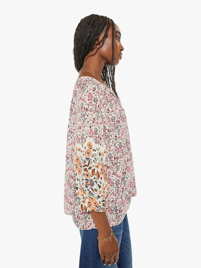 Women Shirts Mother Denim Remy Top Petite Fleur Print Rose