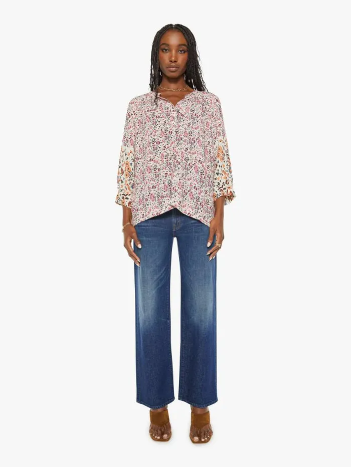 Women Shirts Mother Denim Remy Top Petite Fleur Print Rose