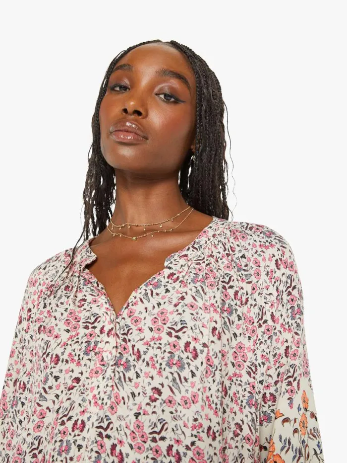 Women Shirts Mother Denim Remy Top Petite Fleur Print Rose
