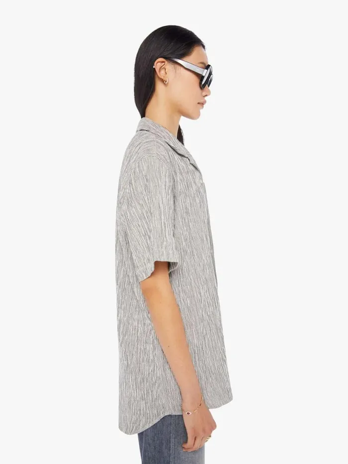 Women Shirts Mother Denim Silveira Shirt Black Stripe