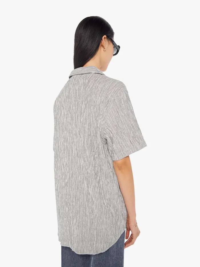 Women Shirts Mother Denim Silveira Shirt Black Stripe