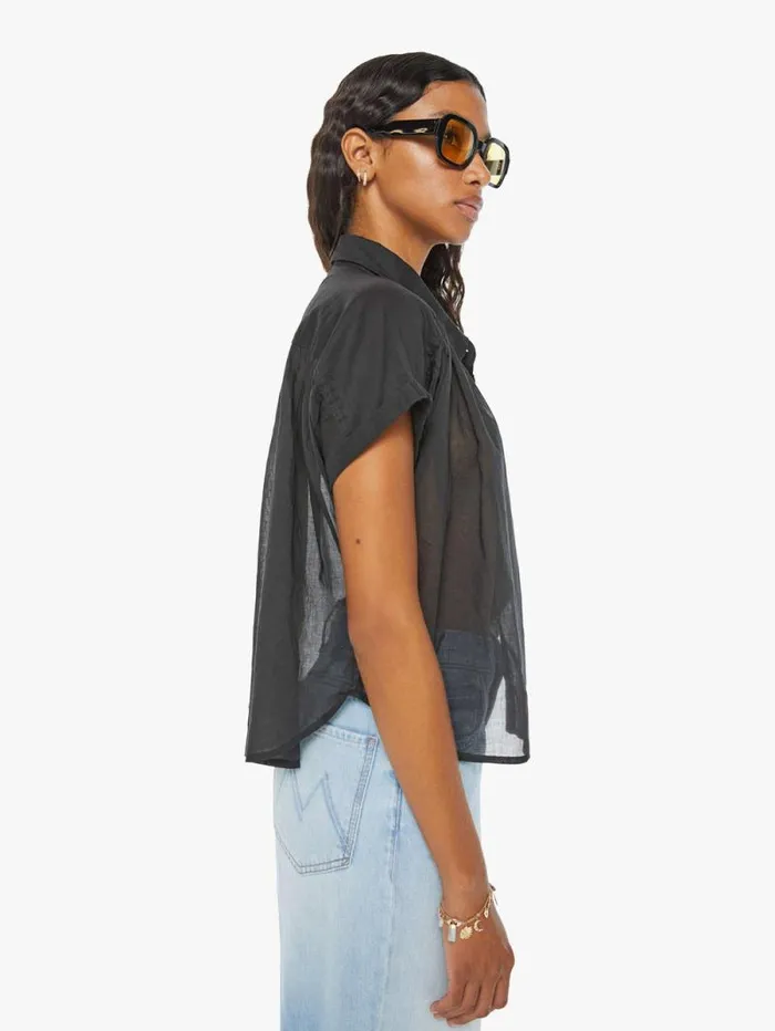 Women Shirts Mother Denim The Gather It Up Top Grey