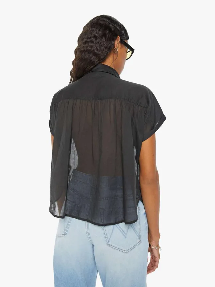 Women Shirts Mother Denim The Gather It Up Top Grey