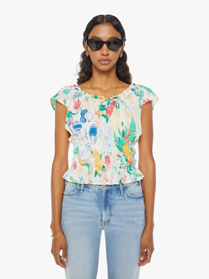Women Shirts Mother Denim The SS Doll Face Blue turquoiseaqua