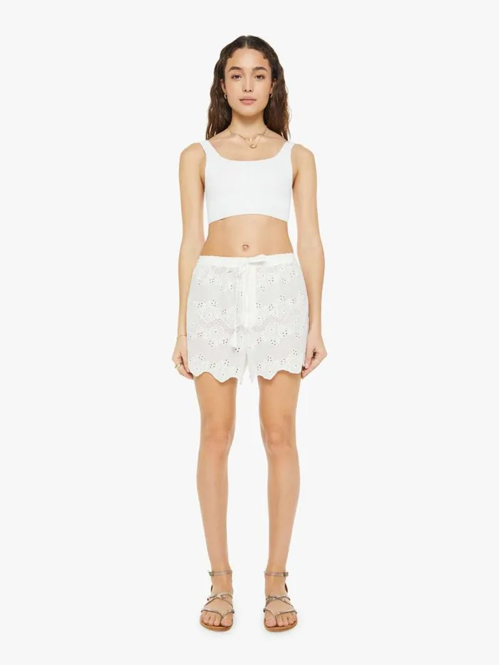 Women Shorts Mother Denim Jasper Short White