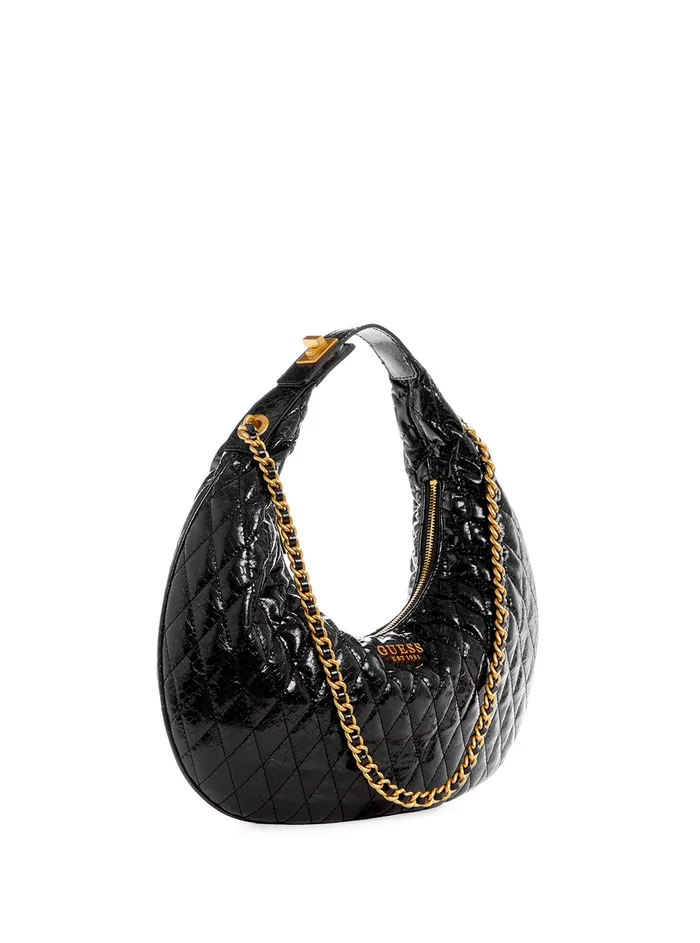 Women Shoulder Bag GUESS Black Dema Hobo Shoulder Bag
