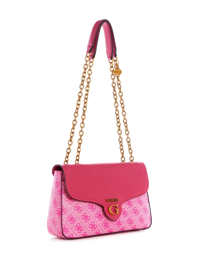 Women Shoulder Bag GUESS Pink Rossana Convertible Crossbody Bag