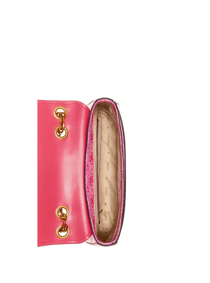 Women Shoulder Bag GUESS Pink Rossana Convertible Crossbody Bag