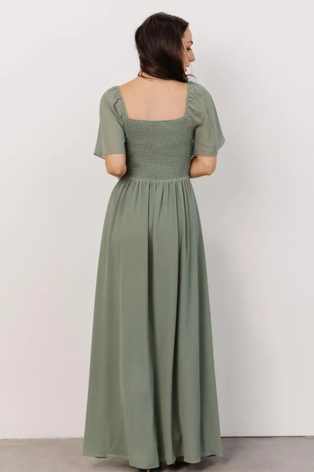 Women Sierra Sweetheart Maxi Dress Eucalyptus Baltic Born The Guest Edit