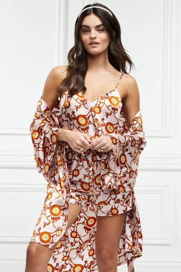 Women Silk Dressing Gown Blush Holland Cooper Sleepwear Women Silk Dressing Gown Blush Holland Cooper Sleepwear