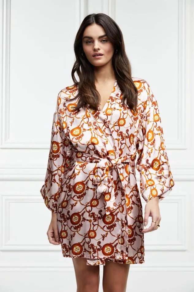 Women Silk Dressing Gown Blush Holland Cooper Sleepwear Women Silk Dressing Gown Blush Holland Cooper Sleepwear