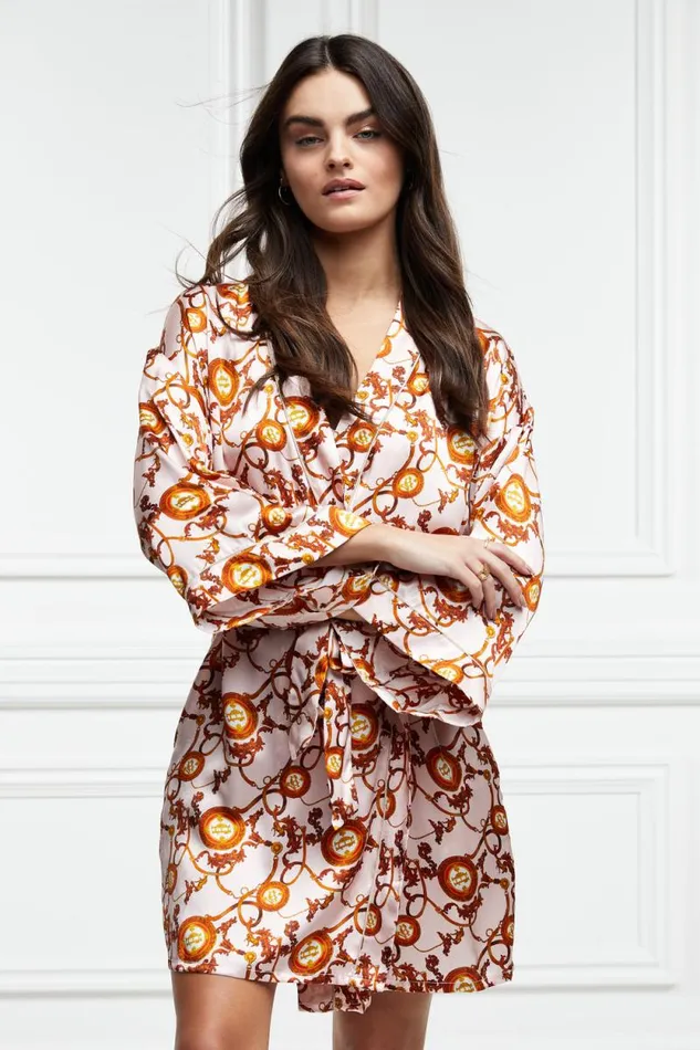 Women Silk Dressing Gown Blush Holland Cooper Sleepwear Women Silk Dressing Gown Blush Holland Cooper Sleepwear