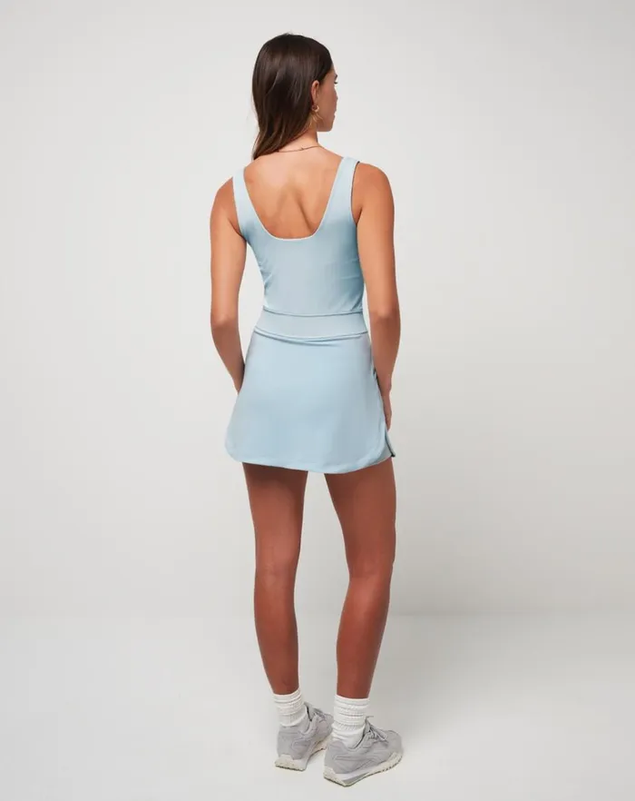 Women Skorts TravisMathew SECRET PLANS MOVEKNIT SKORT Celestial Blue