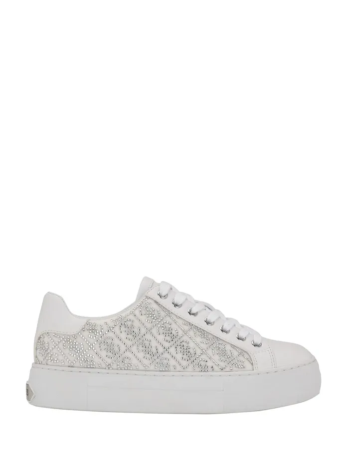 Women Sneakers GUESS White Gelsen Crystal Low Top Sneakers