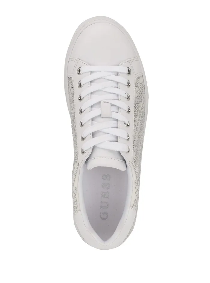 Women Sneakers GUESS White Gelsen Crystal Low Top Sneakers