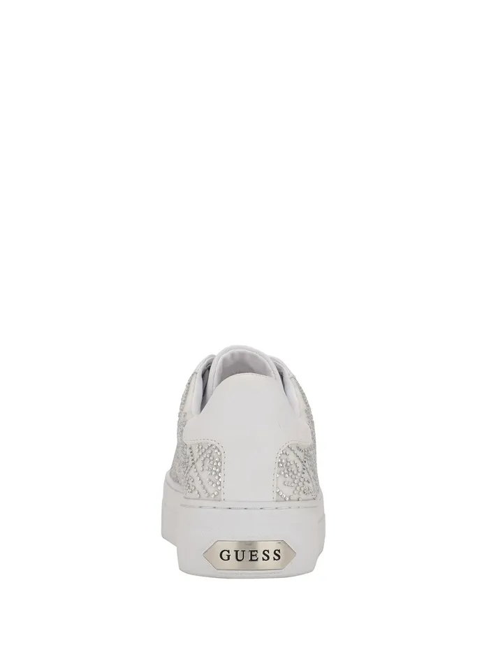 Women Sneakers GUESS White Gelsen Crystal Low Top Sneakers