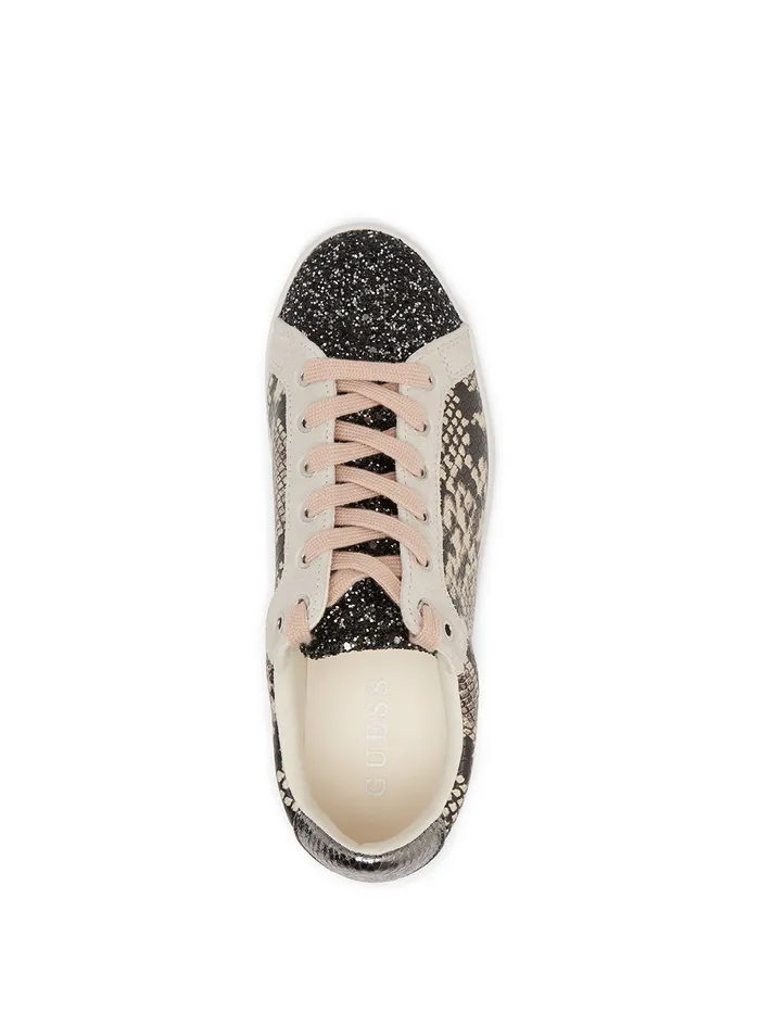 Women Sneakers GUESS White Snake Print Garmini Low Top Sneakers Women Sneakers GUESS White Snake Print Garmini Low Top Sneakers