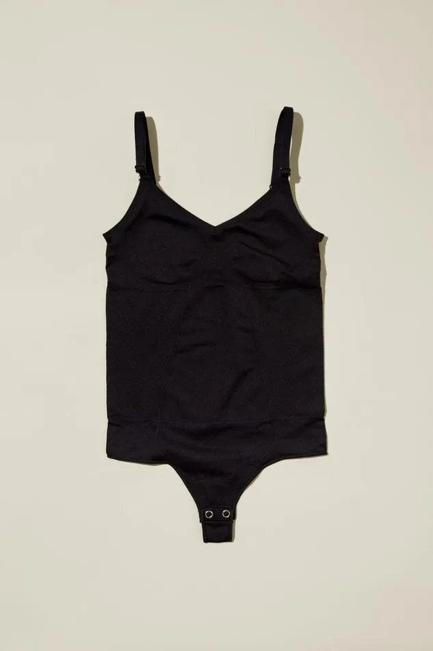 Women Solutions Cotton On Seamless Shapewear Smooth Bodysuit Black