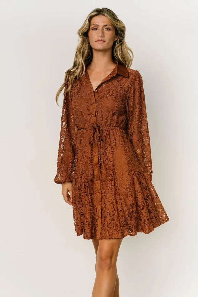 Women Stefan Lace Short Dress Cinnamon Baltic Born Short Dresses