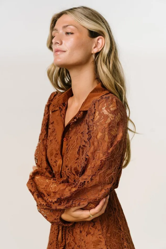 Women Stefan Lace Short Dress Cinnamon Baltic Born Short Dresses