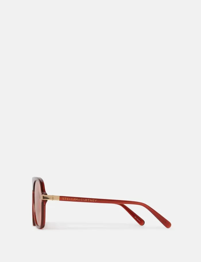 Women StraightEdge Sunglasses Translucent Ginger And Gold Stella McCartney Sunglasses Women StraightEdge Sunglasses Translucent Ginger And Gold Stella McCartney Sunglasses