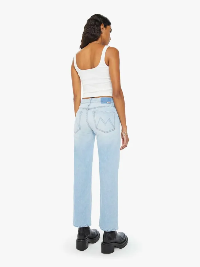 Women Straight Mother Denim The Mid Rise Rambler Zip Flood Blue lightpastel