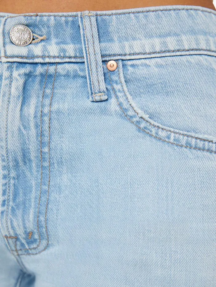 Women Straight Mother Denim The Mid Rise Rambler Zip Flood Blue lightpastel