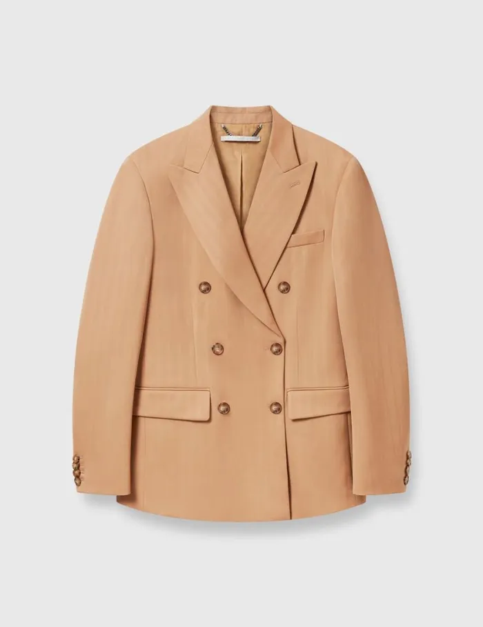 Women Striped DoubleBreasted Blazer Biscuit Stella McCartney Coats And Jackets