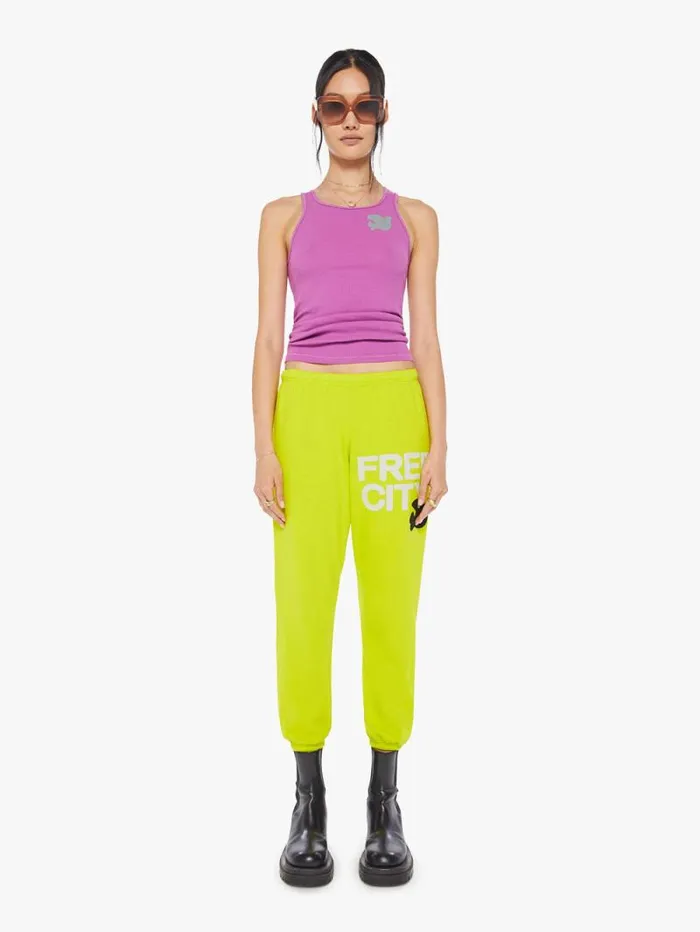 Women Sweatpants Mother Denim Large Sweatpant Yellow
