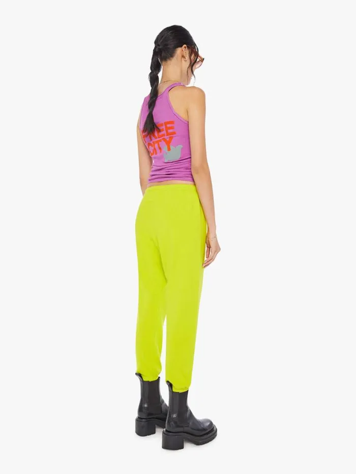 Women Sweatpants Mother Denim Large Sweatpant Yellow