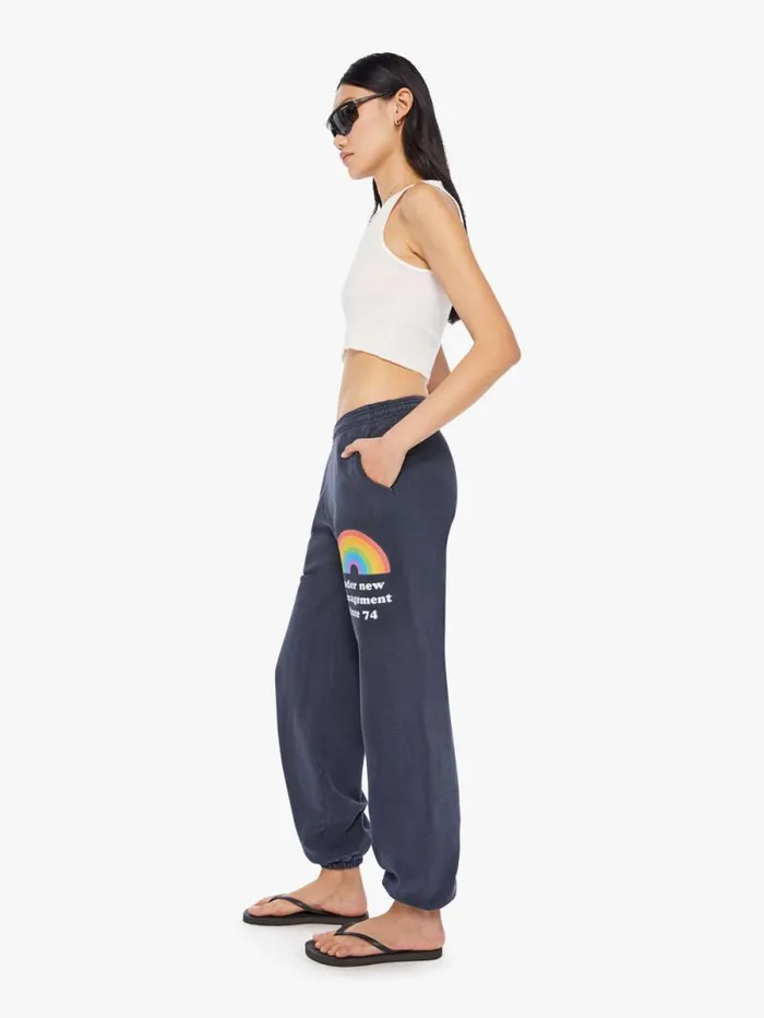 Women Sweatpants Mother Denim Rainbow Management Sweatpants Navy