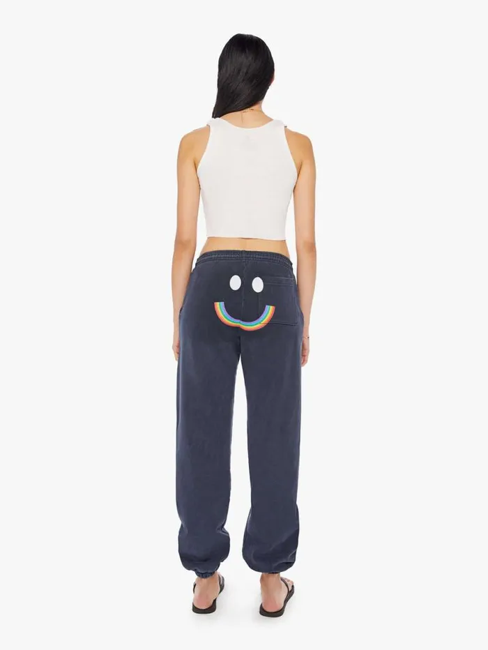Women Sweatpants Mother Denim Rainbow Management Sweatpants Navy