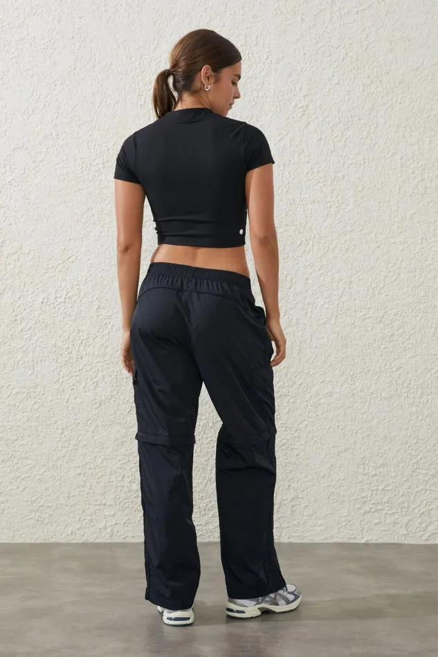 Women Sweats and Hoodies Cotton On Woven Zip Off Cargo Pant Black