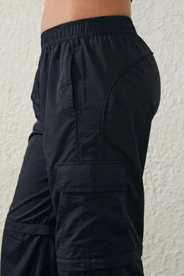 Women Sweats and Hoodies Cotton On Woven Zip Off Cargo Pant Black