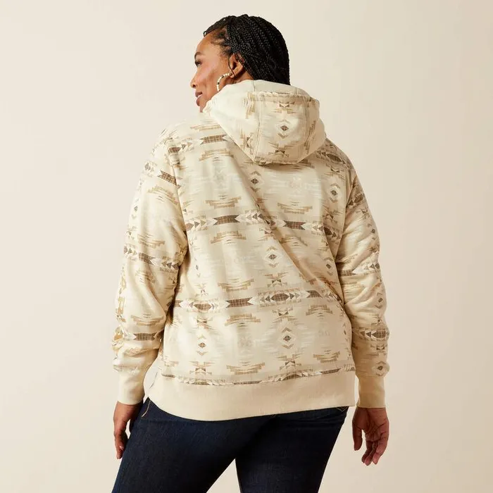 Women Sweatshirts and Hoodies Ariat Ariat Logo 20 Hoodie Sandstone Southwest Print Women Sweatshirts and Hoodies Ariat Ariat Logo 20 Hoodie Sandstone Southwest Print