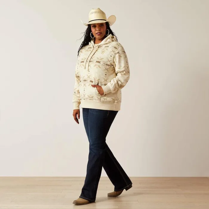 Women Sweatshirts and Hoodies Ariat Ariat Logo 20 Hoodie Sandstone Southwest Print Women Sweatshirts and Hoodies Ariat Ariat Logo 20 Hoodie Sandstone Southwest Print