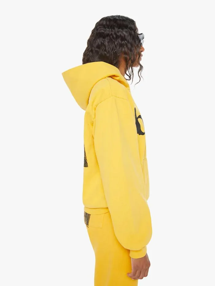 Women Sweatshirts Mother Denim Benji Pull Over Hoodie Yellow medium