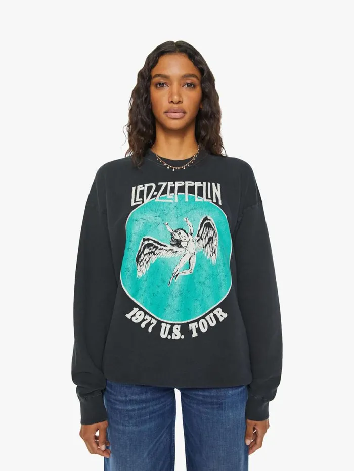 Women Sweatshirts Mother Denim Led Zeppelin Sweatshirt Black charcoal