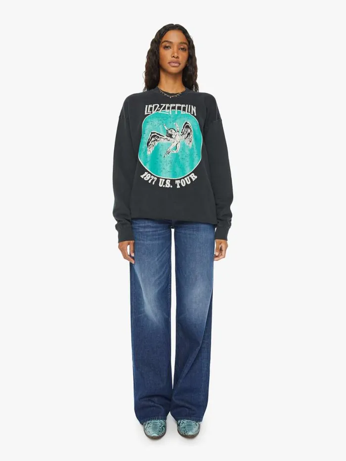 Women Sweatshirts Mother Denim Led Zeppelin Sweatshirt Black charcoal