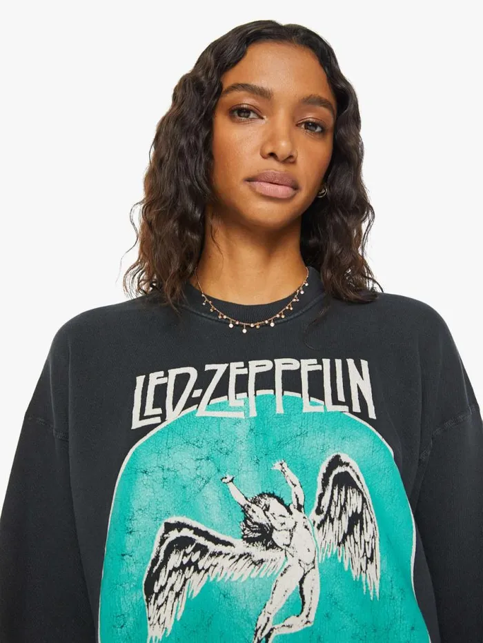 Women Sweatshirts Mother Denim Led Zeppelin Sweatshirt Black charcoal